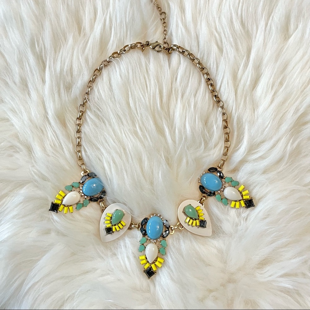 J. Crew Statement Necklace Lucite Crystal Rhinestone